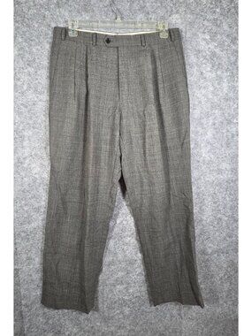Brandini Men's Pleated Front Wool Dress Pants Gray Size 36